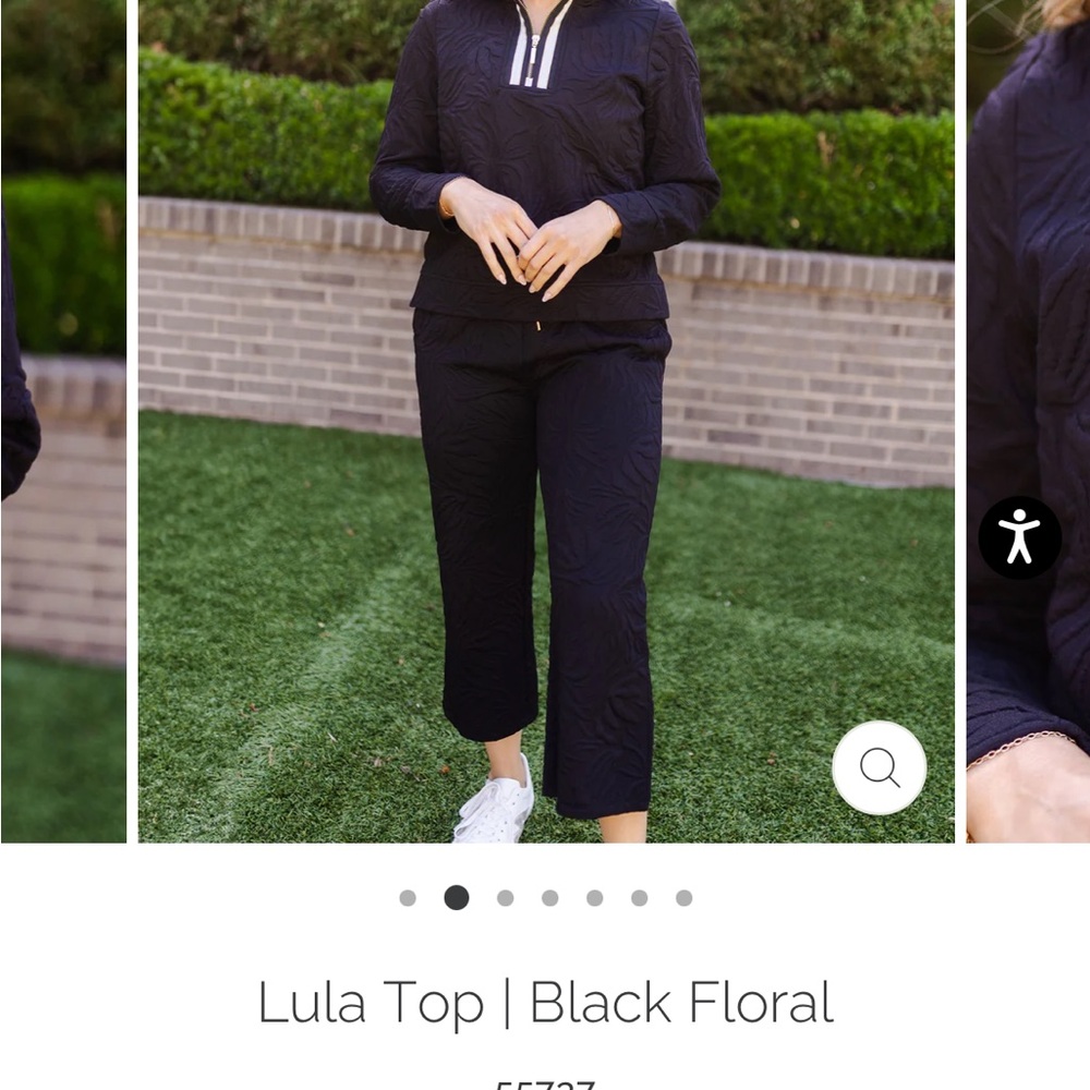 Black Quilted Pullover with Gold Zipper